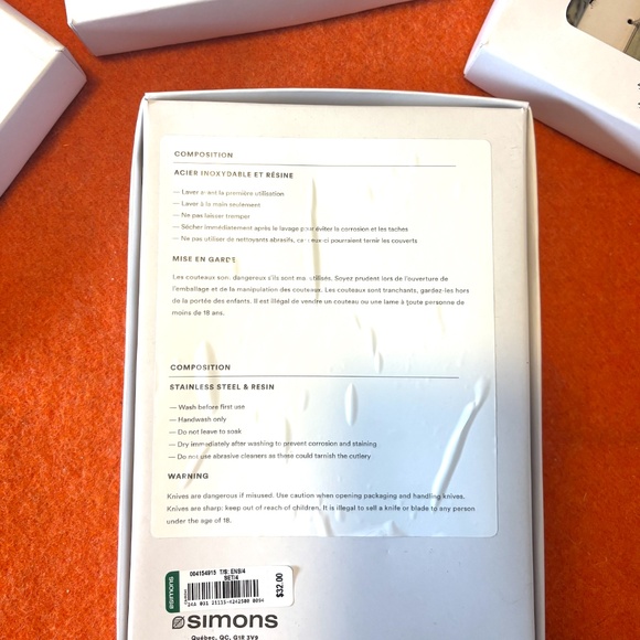 Lot of 4 (four) sets of faux-marble utensils 4 pieces each (16 pieces in total) - Picture 4 of 8